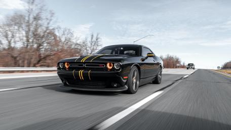 Black Dodge Challenger Cruising Fast wallpaper