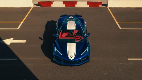 Blue Corvette Grand Sport Spotlight wallpaper