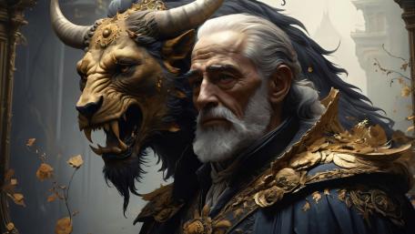 Ancient Sorcerer and Beast Guardian wallpaper