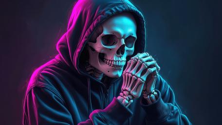 Neon Reaper in the Hoodie wallpaper