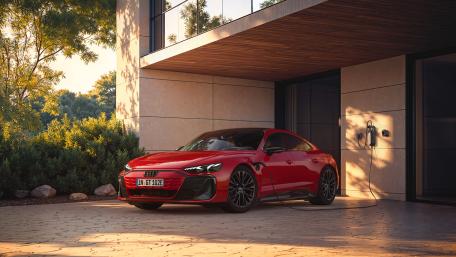 Audi E Tron GT Quattro in Sunset Driveway wallpaper