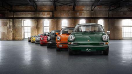 Porsche 911 Rainbow Classic Lineup wallpaper
