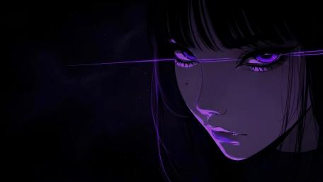 Purple Gaze Anime Portrait wallpaper