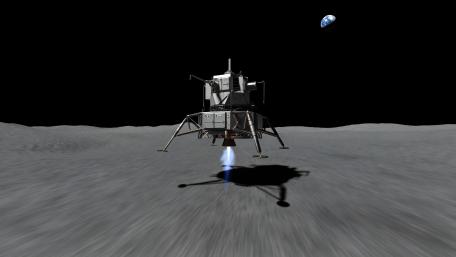 Lunar Lander Over the Silent Moon wallpaper