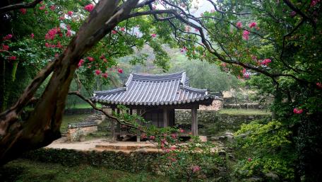 Pavilion of the clear wind after the rain wallpaper