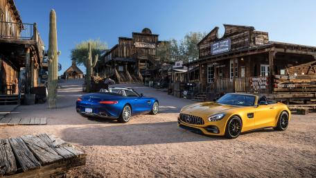 Desert Duel in Mercedes AMG Roadsters wallpaper