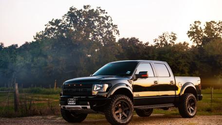 Black Ford F 150 Sunset Showcase wallpaper