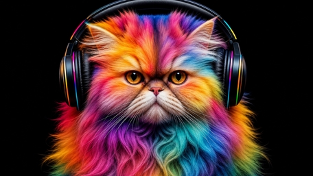 Rainbow Kitty Beats wallpaper