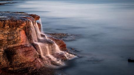 Coastal Cascade at Ruisseau Rouge Quebec wallpaper