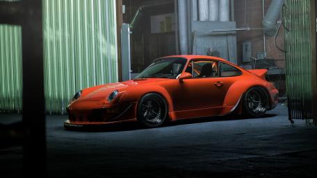 Orange Porsche Underground Showpiece wallpaper
