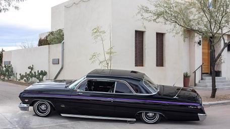 Classic Black Chevrolet Impala Lowrider wallpaper