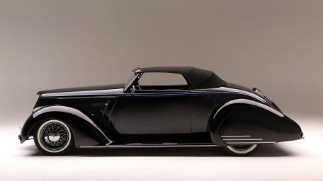 Classic Black Ford Roadster Lowrider wallpaper