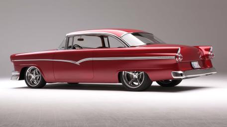 Classic Red Ford Victoria Hot Rod wallpaper
