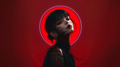 Neon Gothic Anime Siren wallpaper