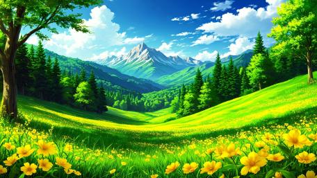 Serene Anime Valley Dreamscape wallpaper