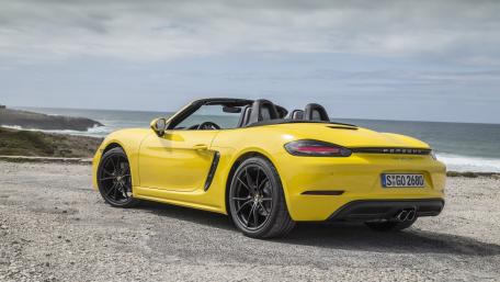 Yellow Porsche Boxster by the Coast wallpaper