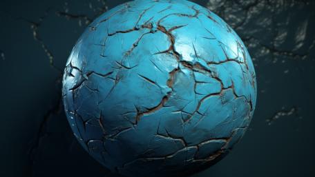 Cracked Blue Sphere Glow wallpaper
