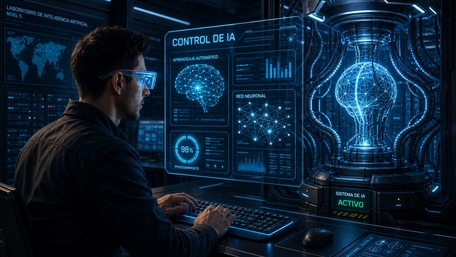 Futuristic AI Control Lab Wallpaper wallpaper