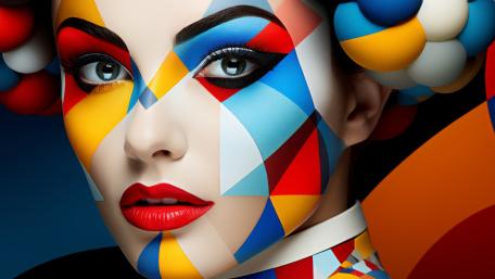 Geometric Glamour Portrait wallpaper