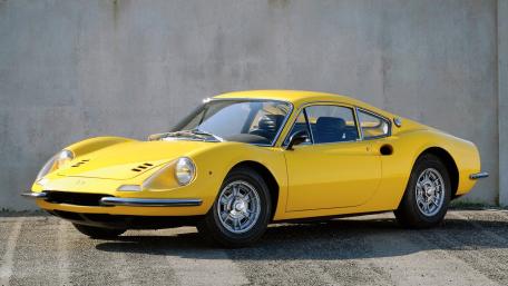 Classic Yellow Ferrari Dino Coupe wallpaper