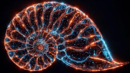 Neon Spiral Shell wallpaper