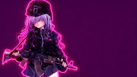 Neon Cyberpunk Soldier Girl wallpaper