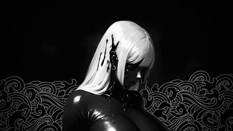 Ghostly Elegance in Monochrome wallpaper