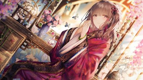 Elegant Butterfly Kimono Dream wallpaper
