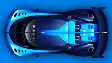 Blue Bugatti Vision From Above wallpaper