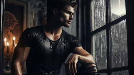 Moody Rainlit Portrait wallpaper