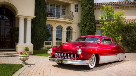 Classic Red 1950 Mercury Coupe Lowrider wallpaper