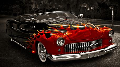 Classic Mercury with Fiery Flames wallpaper