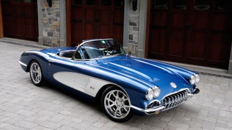 Classic Blue Corvette Cruiser wallpaper