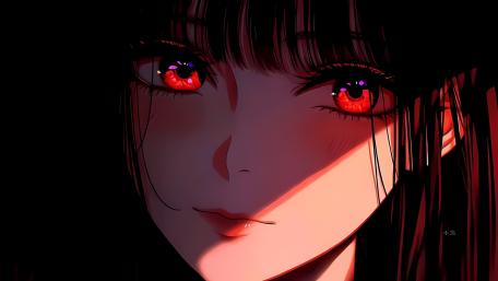Crimson Gaze Anime Portrait wallpaper