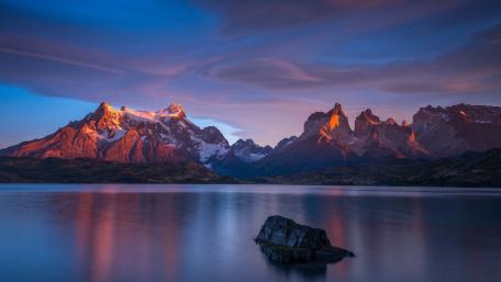 Patagonia Twilight Over Torres del Paine Peaks wallpaper