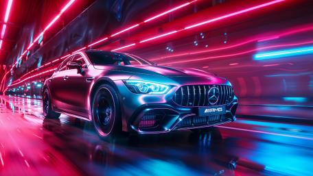 Neon Mercedes-Benz AMG GT wallpaper