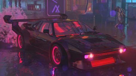 Neon BMW M1 Cyberpunk Drift wallpaper