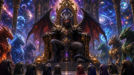 Dragon King of the Cosmic Throne wallpaper