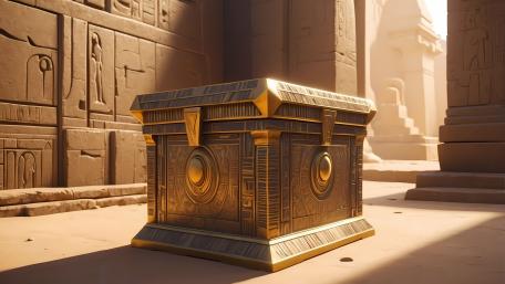 Golden Relic in Ancient Temple wallpaper