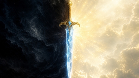 Celestial Blade of Light and Shadow wallpaper