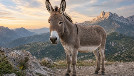 Mountain Donkey at Sunrise wallpaper