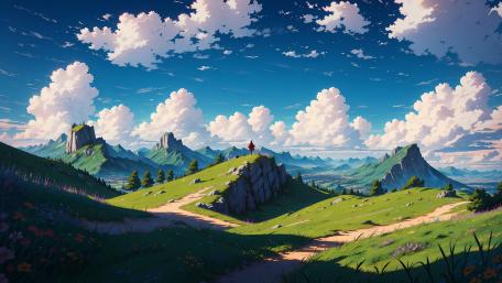 Peaceful Mountain Dreamscape wallpaper