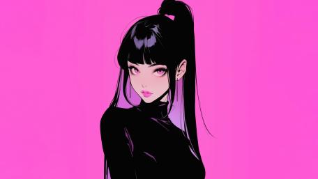 Pink Eclipse Anime Portrait wallpaper