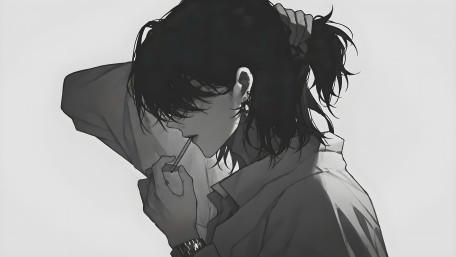 Silent Smoke in Monochrome Grace wallpaper