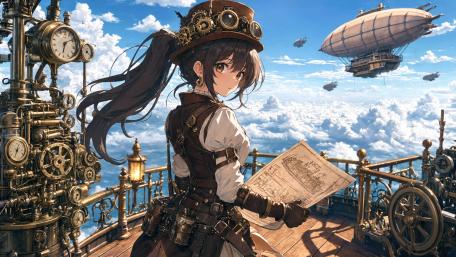 Steampunk Anime Girl wallpaper