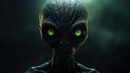 Glowing Eyes of the Grey Visitor wallpaper