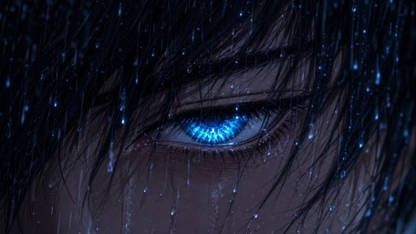Rainlit Blue Eye of Silent Heartbreak wallpaper