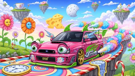 Candy Dreams Subaru in Whimsical Fantasy World wallpaper