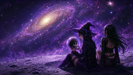 Contemplating the cosmos in cosmic solitude wallpaper