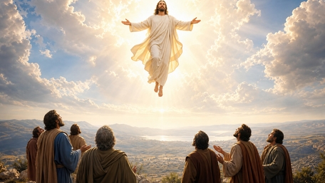 Ascension of Christ in Radiant Heaven wallpaper